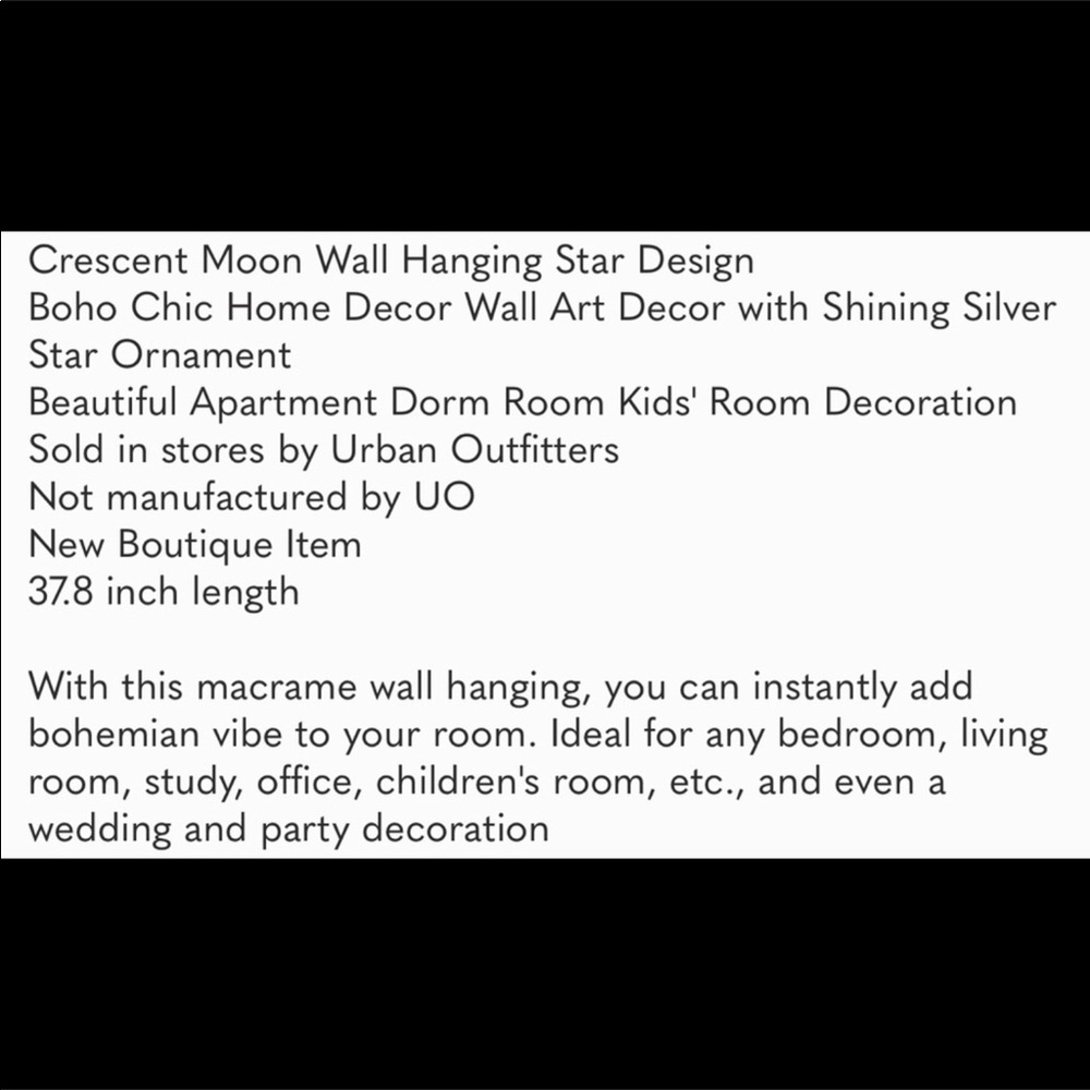 💕Crescent Moon Star Light Macrame Decor New💕 - Picture 3 of 3